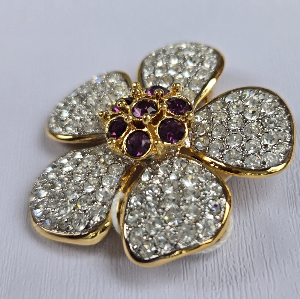 Toi et Moi Gold and Purple Butterfly Brooch